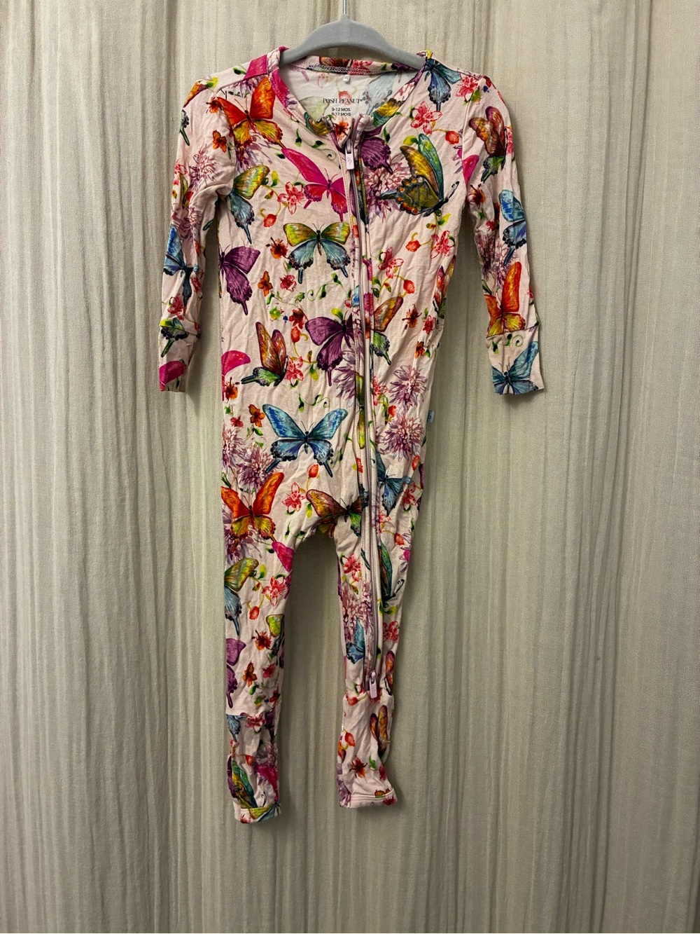 Posh Peanut Multicolor Butterfly Print Footie - 9-12 months